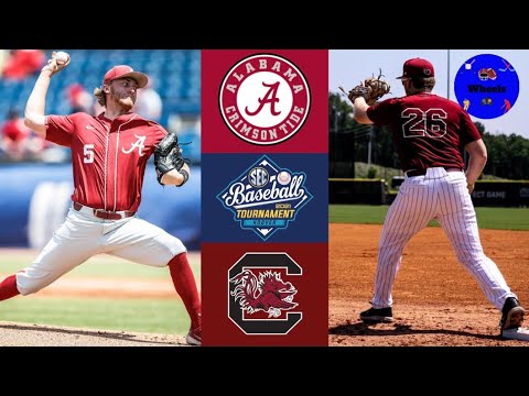#10 Alabama vs #7 South Carolina Highlights | SEC Tournament 1st Round | 2021 College Baseball