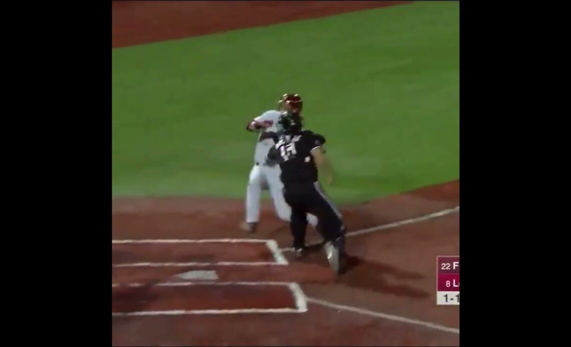 Runner thrown out at home with the smoothest tag from the catcher