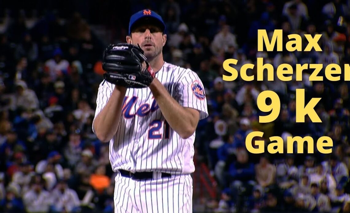 Max Scherzer strikes out 9 batters over 6 innings against the Phillies' lineup