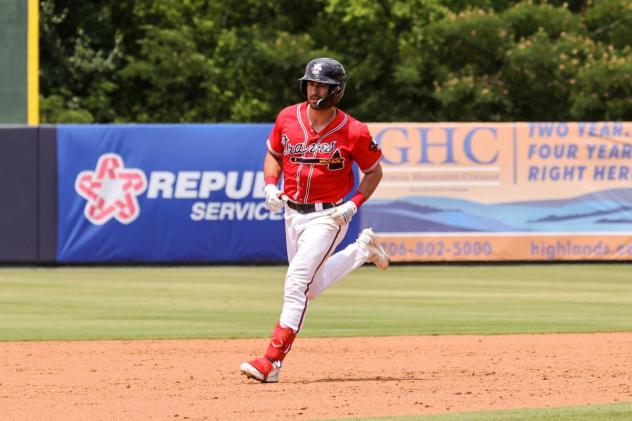 Beau Philip rounds the bases for the Rome Braves