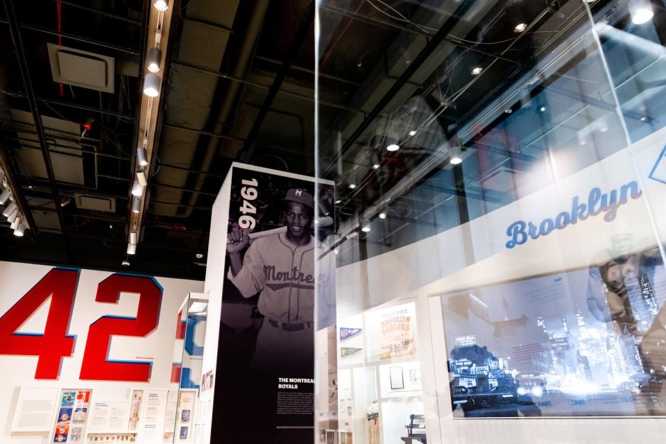 Exhibits at the Jackie Robinson Museum in New York.
