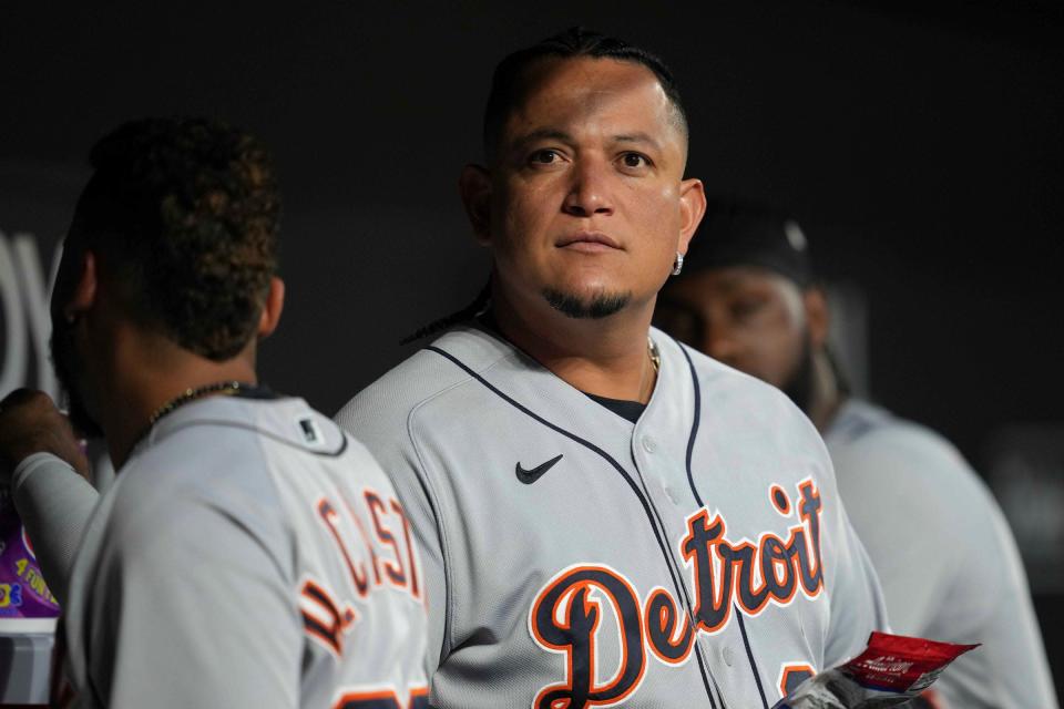 Detroit Tigers first baseman Miguel Cabrera (24) prior to the game against the Baltimore Orioles at Oriole Park at Camden Yards.