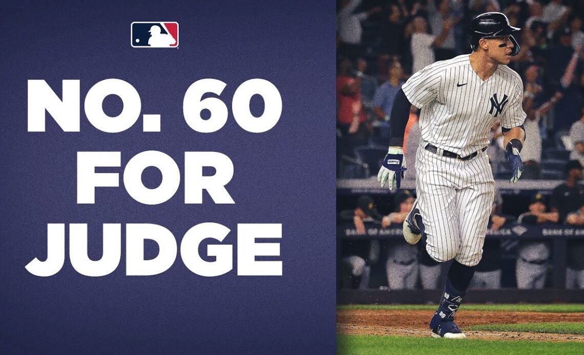 Number 60!!! Aaron Judge's 60th of the year ties Babe Ruth for 2nd most in Yankees history!