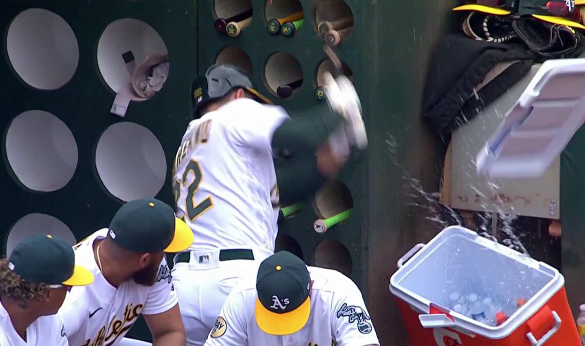 Ramon Laureano has emotional dugout outburst in Athletics' latest loss