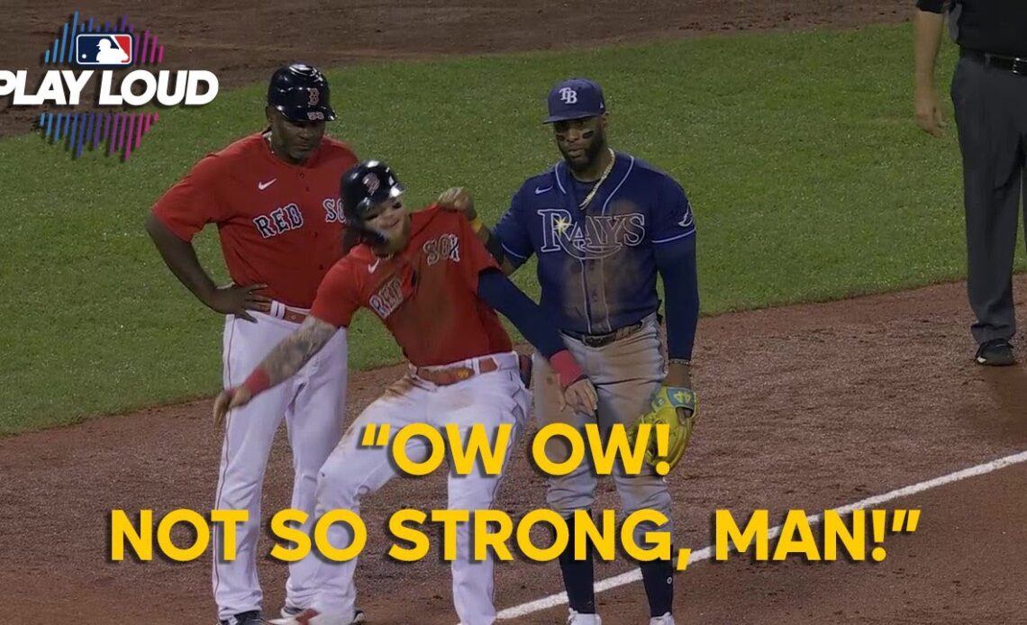 Rays' Yandy Díaz shows off next level strength while MIC'D vs. Red Sox, hits ball OUT OF FENWAY!