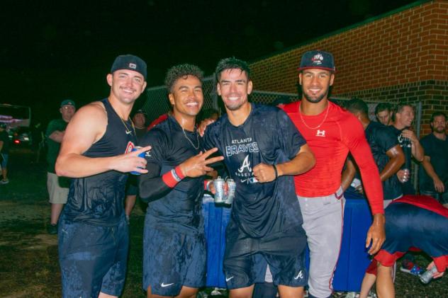 Rome Braves celebrate after clinching SAL's South Division title