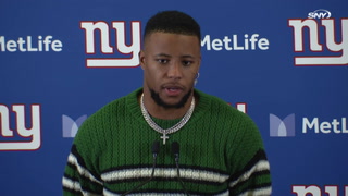 Saquon Barkley addresses contract extension talks, huge game against Texans | Giants Post Game