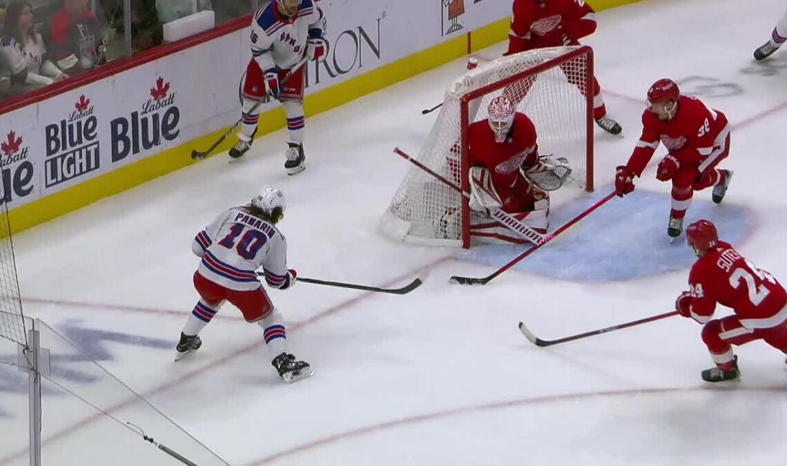a Goalie Save from Detroit Red Wings vs. New York Rangers