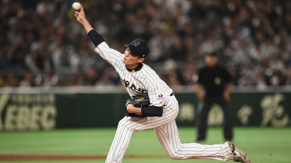 Japanese right-hander Shintaro Fujinami agrees with Athletics
