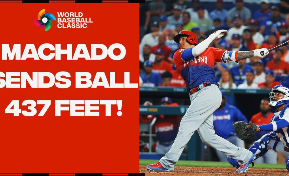 437 FEET OFF THE BAT! Manny Machado RIPS this ball into the seats for Team Dominican Republic!