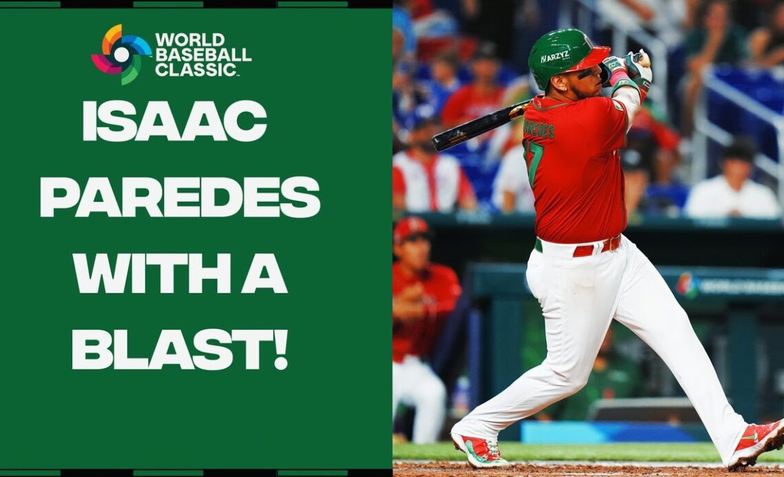 Isaac Paredes LAUNCHES this ball over the left field wall for Team Mexico!