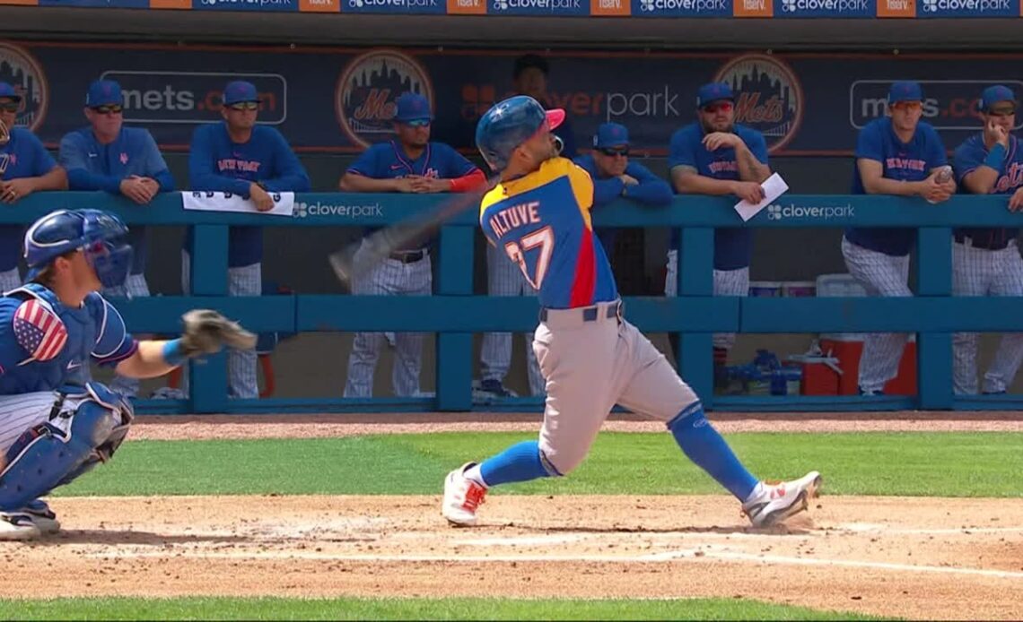 Jose Altuve cranks two home runs for Team Venezuela on the first pitches vs Mets