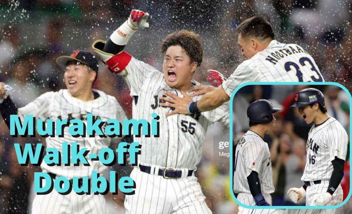 Munetaka Murakami rips a two-run double off the wall to win it for Japan