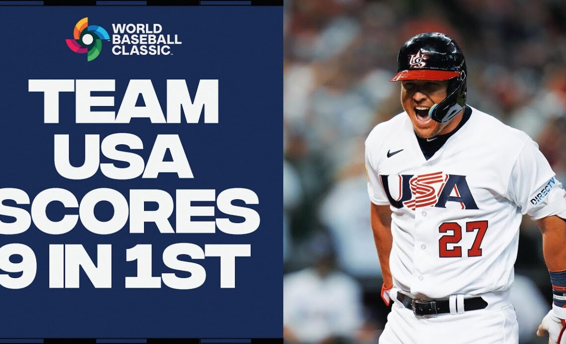 Team USA GOES OFF for 9 runs in the 1st inning against Canada!