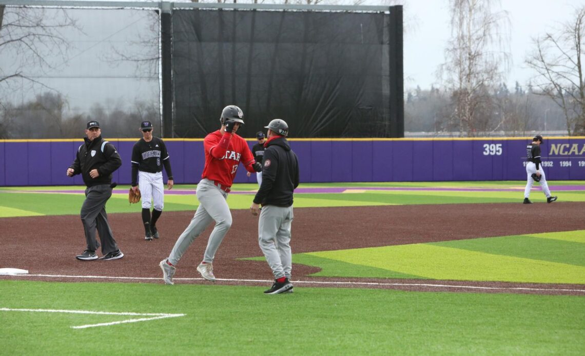 SEATTLE - The Utah baseball team defeated Washington, 3-0, in a Pac-12 Conference game at Husky Ballpark on March 12, 2023.
