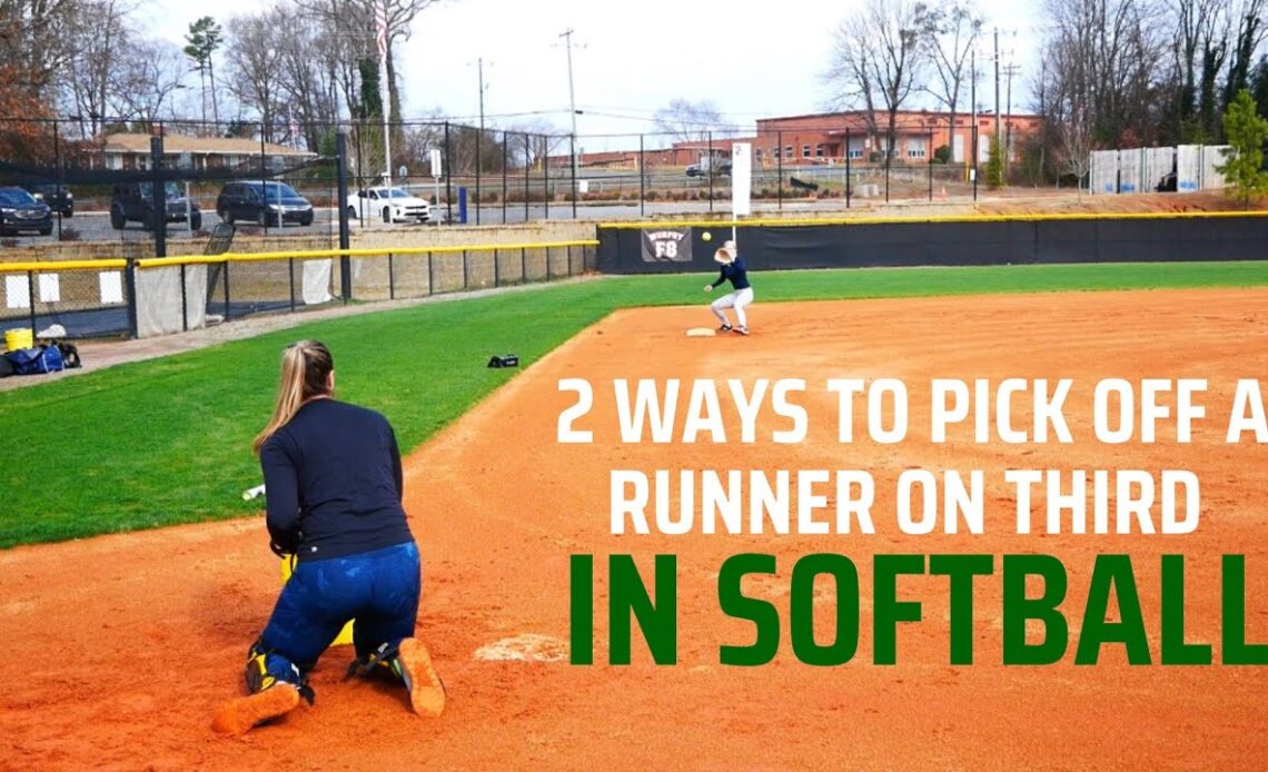 2 Ways To Pick Off A Runner on Third Base In Softball