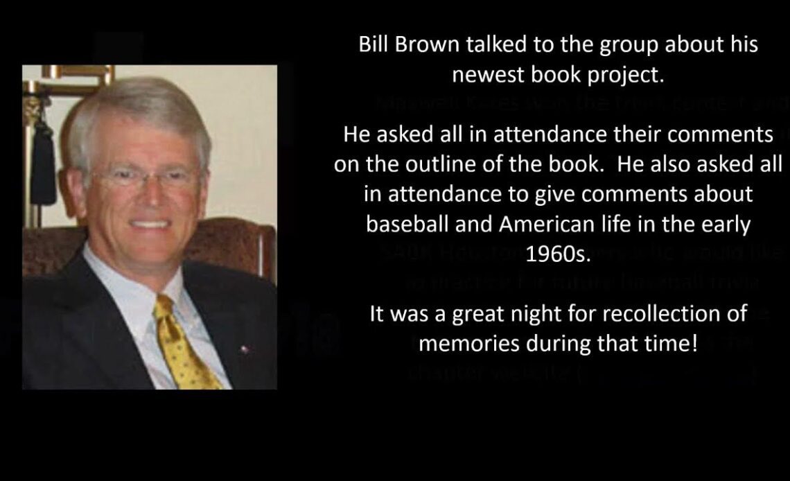 Stay Home With SABR: Bill Brown, Houston Astros