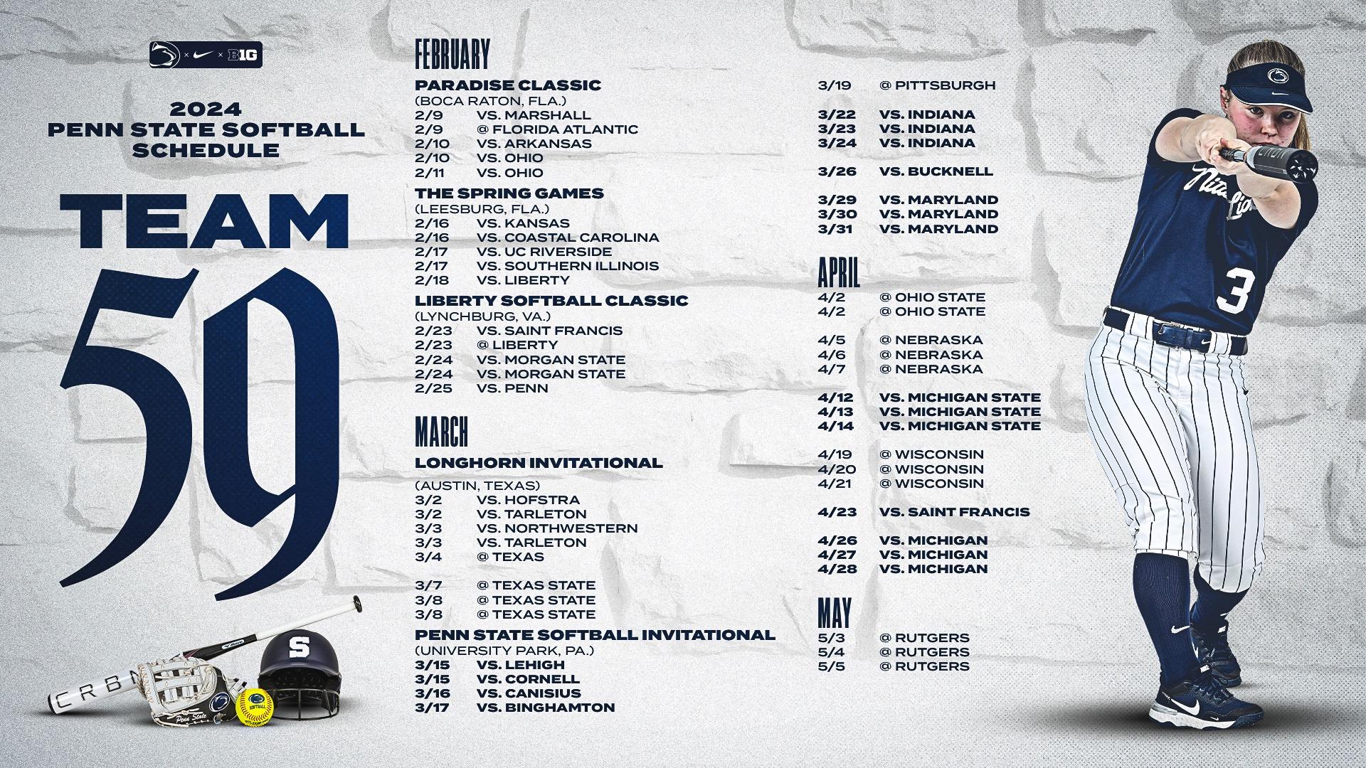 Softball Announces Schedule for Program’s 2024 Season