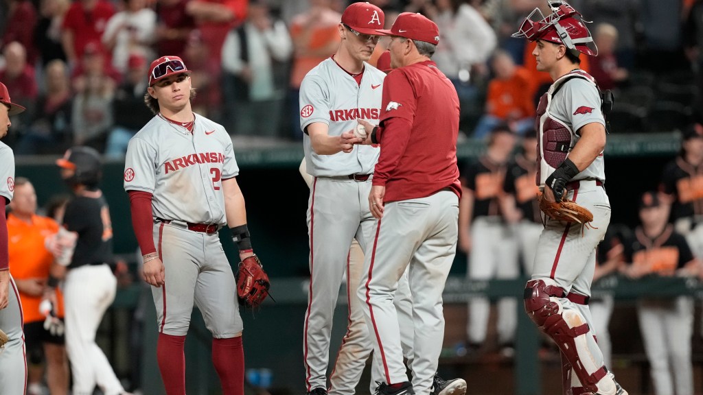 How far did Arkansas fall in new D1Baseball, Baseball America Top 25?