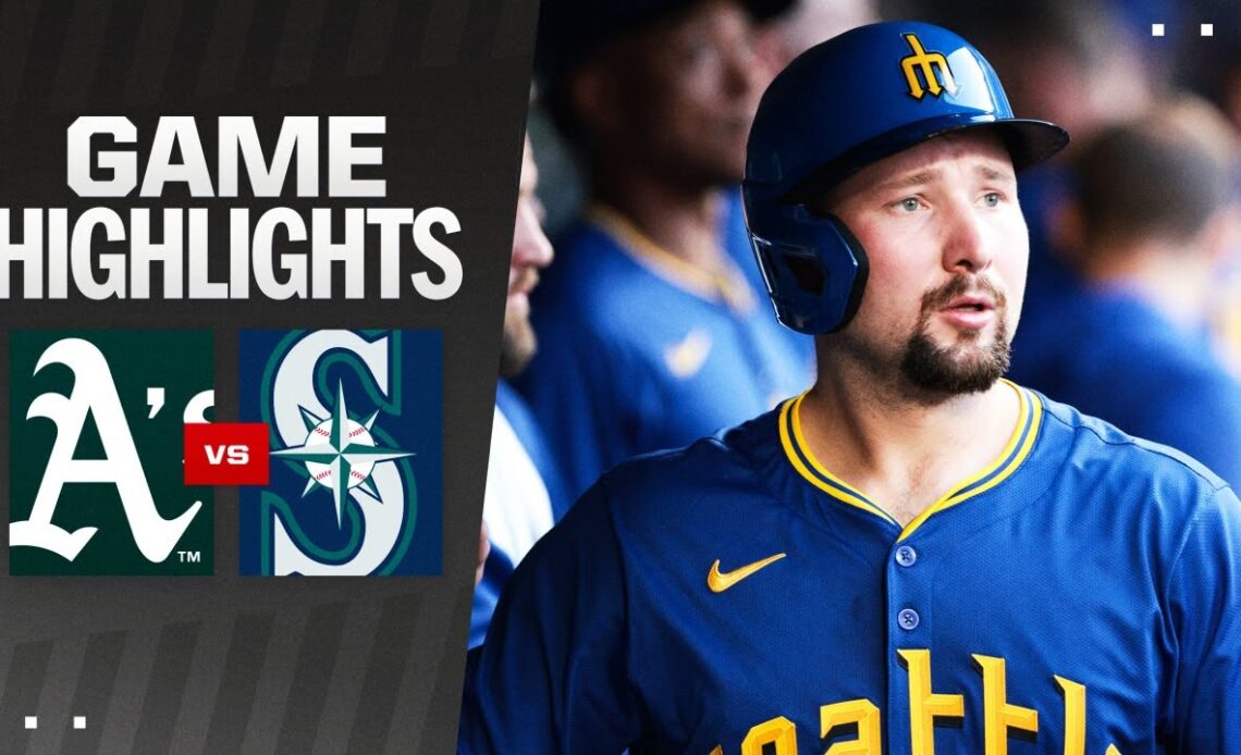 A's vs. Mariners Game Highlights (5/10/24) | MLB Highlights