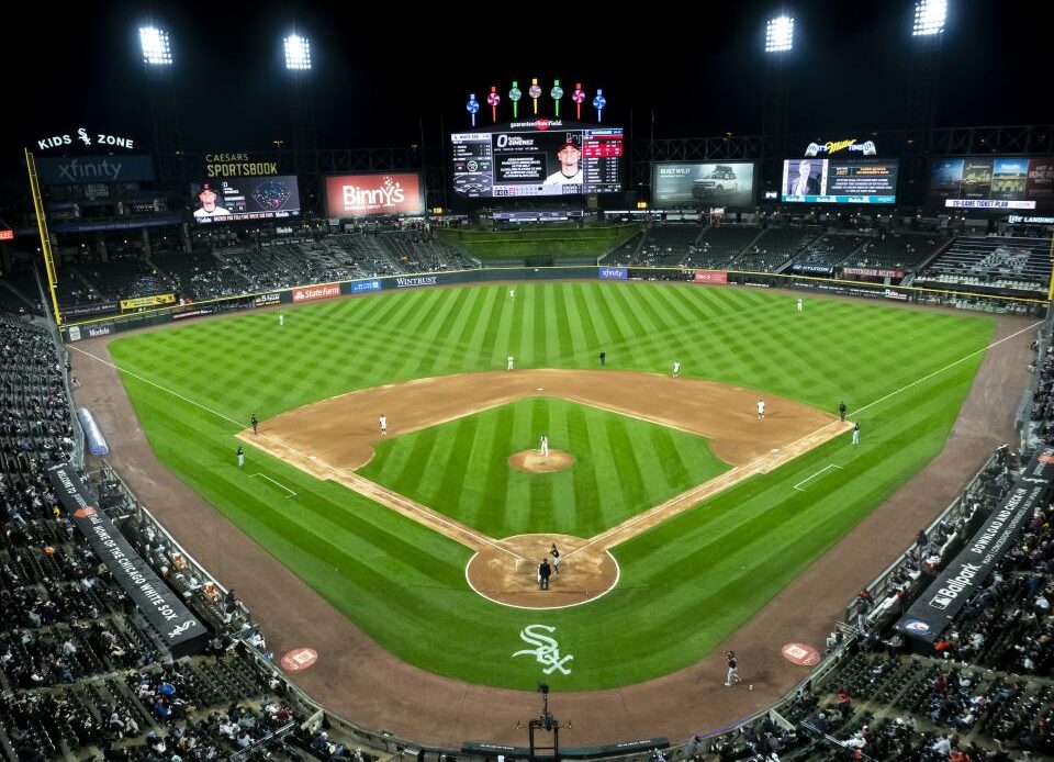 CHICAGO, IL - MAY 09: A general view of Guaranteed Rate Field during the regular season MLB game between the Cleveland Guardians and the Chicago White Sox on May 9, 2024, at Guaranteed Rate Field  in Chicago, Illinois. (Photo by Joseph Weiser/Icon Sportswire via Getty Images)