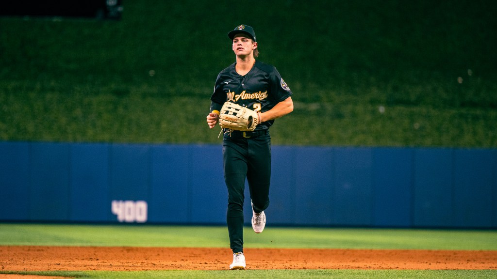 Florida baseball 2026 OF commit Brady Harris at PBR All-American Game