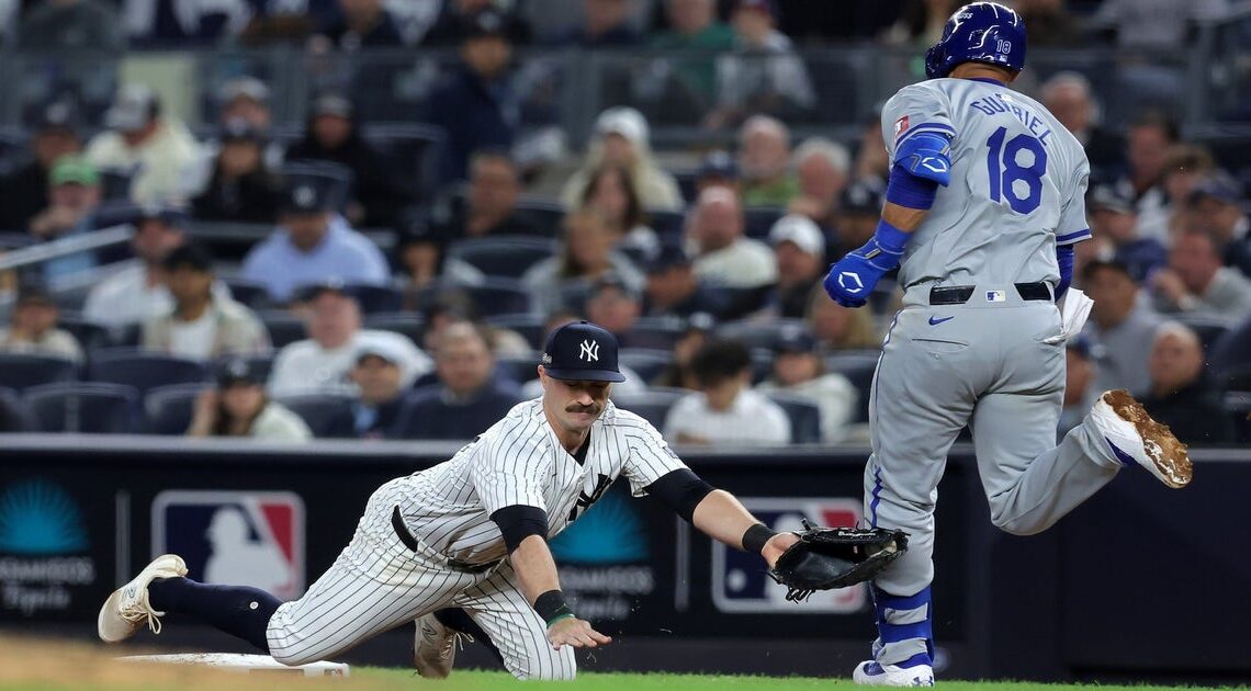 Yankees ALDS Game 2 Notes: Jon Berti's first base debut, bullpen picks up the slack